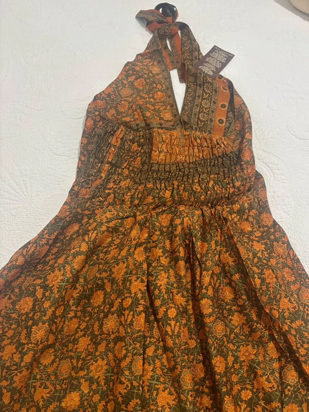 NWT Junglee Bille Bohemian Floral Halter Maxi Dress